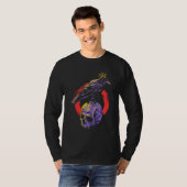Gothic Crow Crown Creepy Animal Bird Spooky Raven T-Shirt (Vorne ganz)