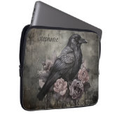 Gothic Crow Dark Academia Floral Laptopschutzhülle (Vorne Rechts)