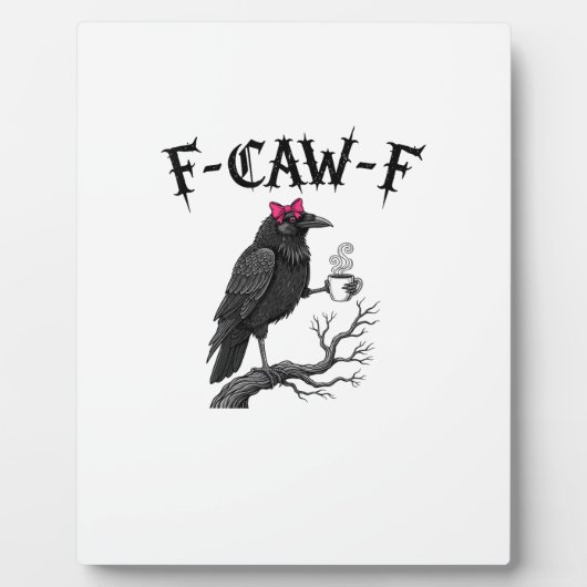 Gothic Crow F-Caw-F Bird Funny Halloween Raven Fotoplatte (Vorderseite)