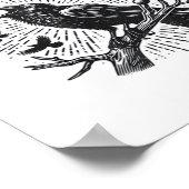 Gothic Crow F-Caw-F Humor Lustig Essential Retro C Poster (Ecke)
