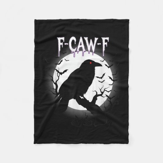 Gothic Crow F-caw-f Moon Halloween Tee  Fleecedecke (Vorderseite)