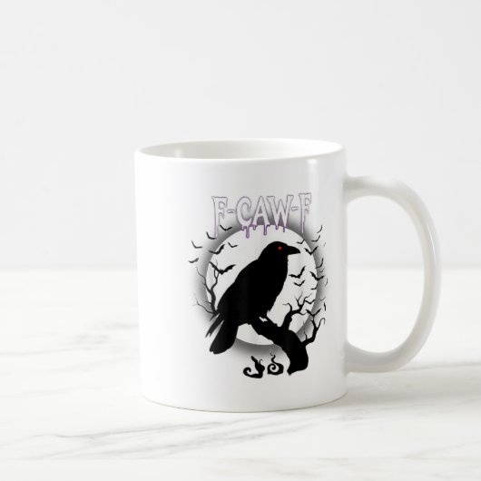 Gothic Crow F-caw-f Moon Halloween Tee Kaffeetasse (Rechts)
