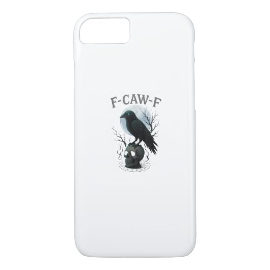 Gothic Crow F Caw F Raven Skull Halloween Graphic Case-Mate iPhone Hülle (Rückseite)