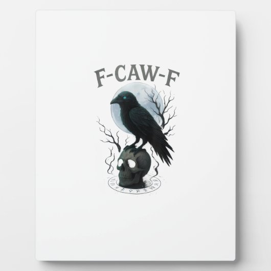 Gothic Crow F Caw F Raven Skull Halloween Graphic Fotoplatte (Vorderseite)
