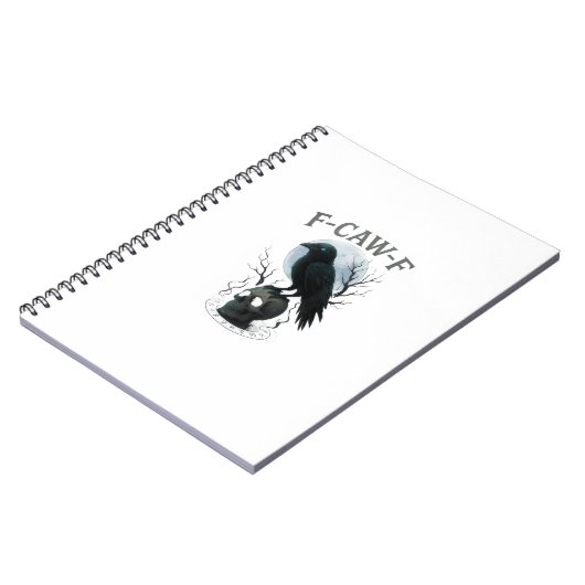 Gothic Crow F Caw F Raven Skull Halloween Graphic  Notizblock (Linke Seite)