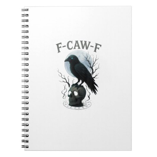 Gothic Crow F Caw F Raven Skull Halloween Graphic Notizblock (Vorderseite)