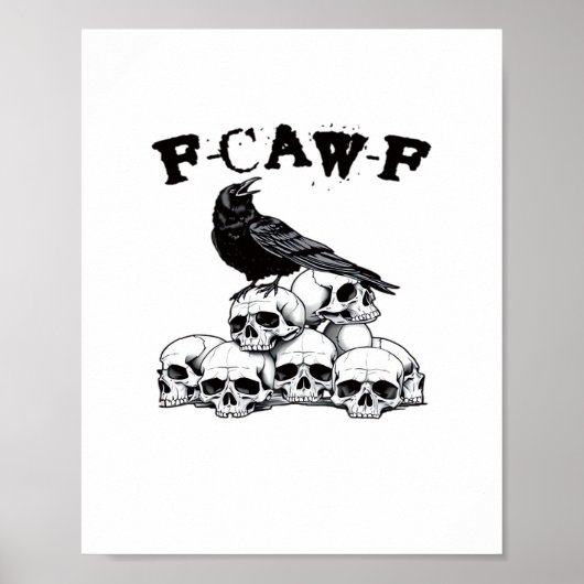 Gothic Crow F Caw F Raven Skull Halloween Graphic  Poster (Vorne)