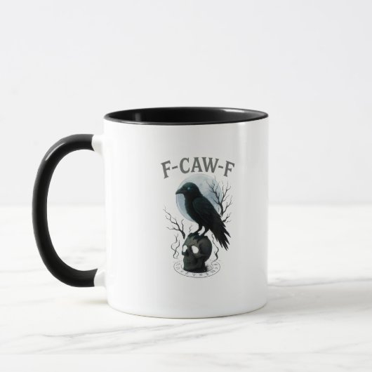 Gothic Crow F Caw F Raven Skull Halloween Graphic Tasse (Links)