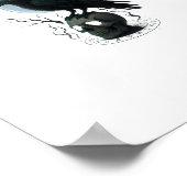 Gothic Crow F-Caw-F Raven Skull Moon Halloween Poster (Ecke)