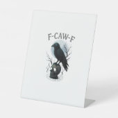Gothic Crow F-Caw-F Raven Skull Moon Halloween Sockelschild (Vorderseite)