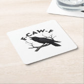 Gothic Crow Funny F-Caw-F Humor Essential Creative Rechteckiger Pappuntersetzer (angewinkelt)