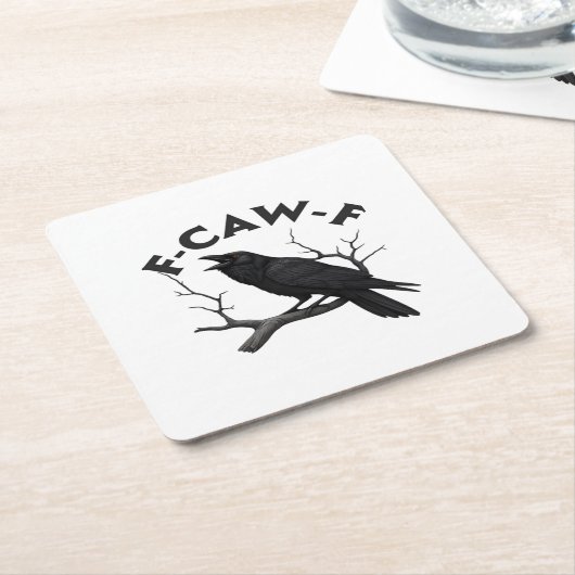 Gothic Crow Funny F-Caw-F Humor Essential Creative Rechteckiger Pappuntersetzer (angewinkelt)