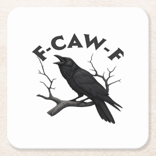 Gothic Crow Funny F-Caw-F Humor Essential Creative Rechteckiger Pappuntersetzer (Vorderseite)