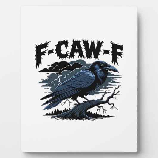 Gothic Crow Funny Humor F-Caw-F Essential Minimal Fotoplatte (Vorderseite)