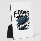 Gothic Crow Funny Humor F-Caw-F Essential Minimal Fotoplatte (Seite)