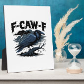 Gothic Crow Funny Humor F-Caw-F Essential Minimal Fotoplatte (Seite)