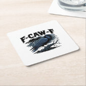 Gothic Crow Funny Humor F-Caw-F Essential Minimal Rechteckiger Pappuntersetzer (angewinkelt)