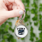 Gothic Crow Funny Humor F-Caw-F Essential Minimal  Schlüsselanhänger (Hand)