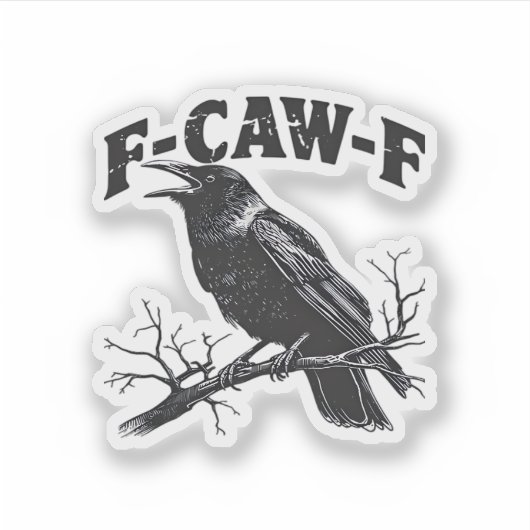 Gothic Crow Humor F-Caw-F Funny Essential Aufkleber (Vorderseite)