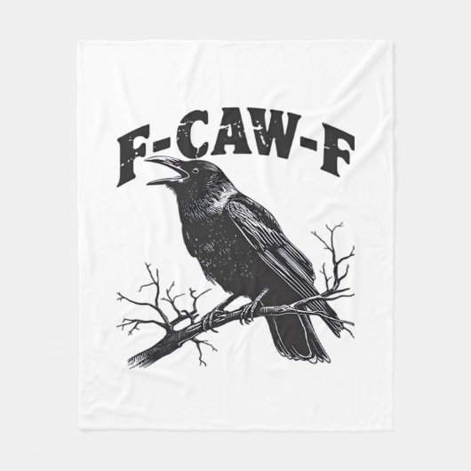 Gothic Crow Humor F-Caw-F Funny Essential Fleecedecke (Vorderseite)