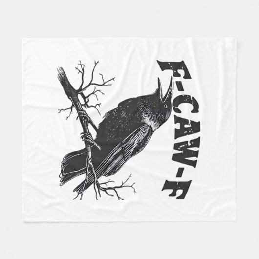 Gothic Crow Humor F-Caw-F Funny Essential Fleecedecke (Vorderseite (Horizontal))