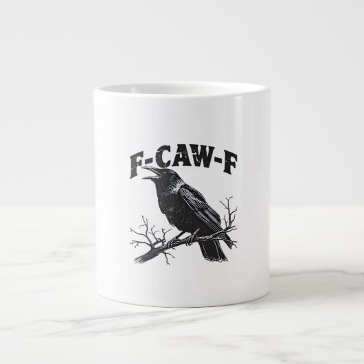 Gothic Crow Humor F-Caw-F Funny Essential Jumbo-Tasse (Vorderseite)