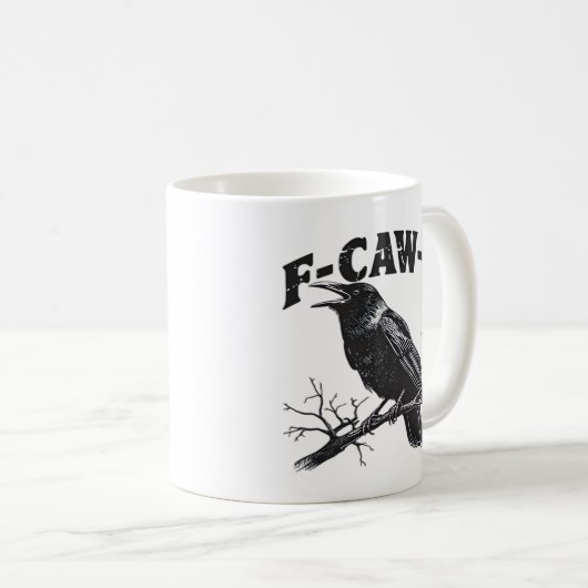 Gothic Crow Humor F-Caw-F Funny Essential Kaffeetasse (VorderseiteRechts)