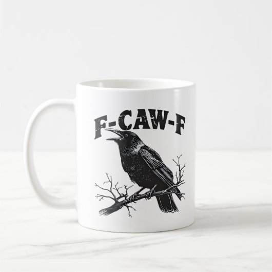 Gothic Crow Humor F-Caw-F Funny Essential Kaffeetasse (Links)