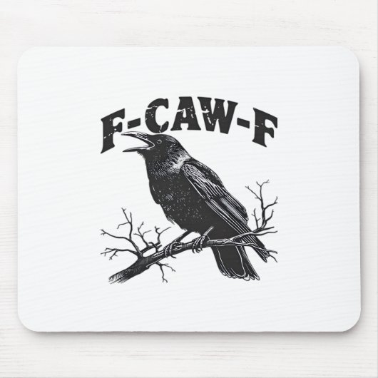 Gothic Crow Humor F-Caw-F Funny Essential Mousepad (Vorne)