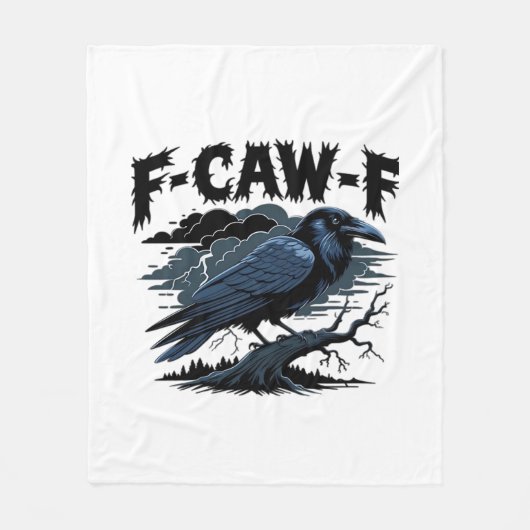 Gothic Crow Lustiger Humor F-Caw-F Essential Minim Fleecedecke (Vorderseite)