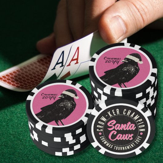 Gothic Crow Merry Crowmas Crow-ker Championship Pokerchips