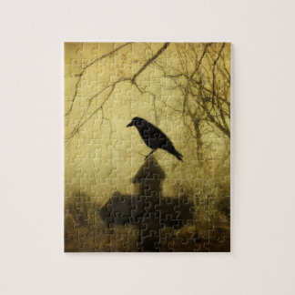 Gothic Crow On Cross Puzzle