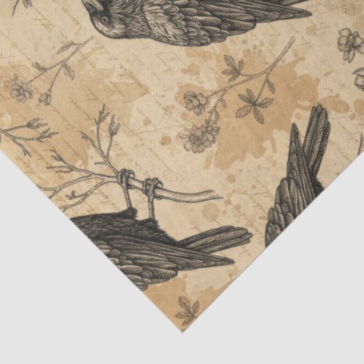 Gothic Crow Pattern Decoupage Tissue Paper Seidenpapier (Ausschnitt)