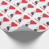 Gothic Crow Valentines Liebe Herz Geschenkpapier (Ecke)