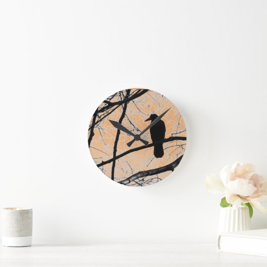 Gothic Crow Wall Clock Runde Wanduhr (Zuhause)