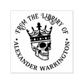 Gothic Crowned Skull #3 Round Library Book Name Permastempel (Design)