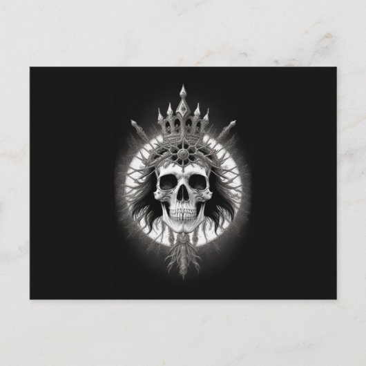 Gothic Crowned Skull Postkarte (Vorderseite)