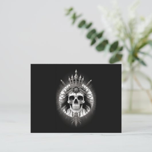 Gothic Crowned Skull Postkarte (Stehend Vorderseite)