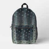 Gothic Crows Flying Silhouette Ombre Streifen Bedruckter Rucksack (Vorderseite)