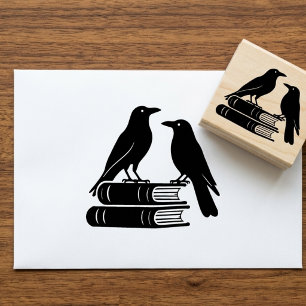 Gothic Crows Stapel Bücher Dark Academia Gummistempel