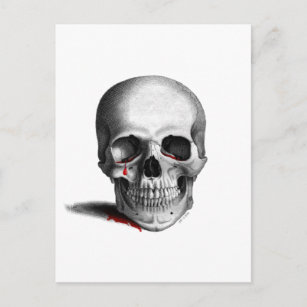 Gothic Cry Skull Horror Blut tränt rote Fantasie Postkarte