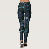 Gothic Cthulhu Türkis Tentacle mit Blume Leggings (Rückseite)