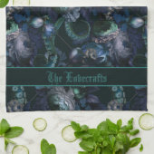 Gothic Cthulhu Türkis Tentakel Mit Blumen Geschirrtuch (Gefaltet)
