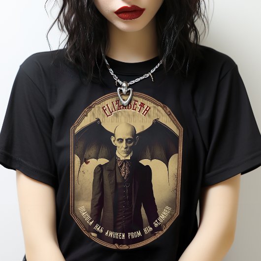 Gothic Customizable Vintag Dracula Halloween T-Shirt