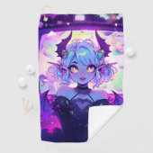 Gothic Cyberpunk Demon Fantasy Anime Girl Golfhandtuch (Insitu)