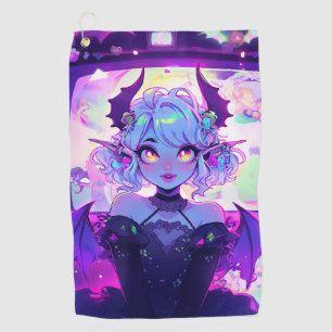 Gothic Cyberpunk Demon Fantasy Anime Girl Golfhandtuch
