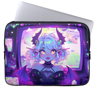 Gothic Cyberpunk Demon Fantasy Anime Girl Laptopschutzhülle