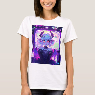 Gothic Cyberpunk Demon Fantasy Anime Girl T-Shirt