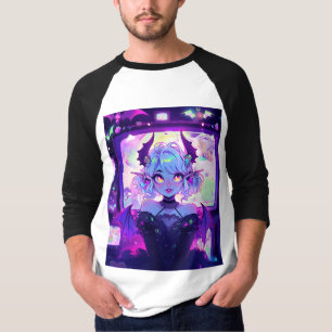 Gothic Cyberpunk Demon Fantasy Anime Girl T-Shirt