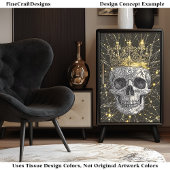 Gothic Cyberpunk Skull & Gold Crown U2 Decoupage Seidenpapier